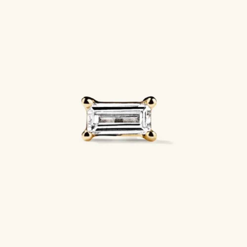Mejuri Mini Baguette Diamond Stud